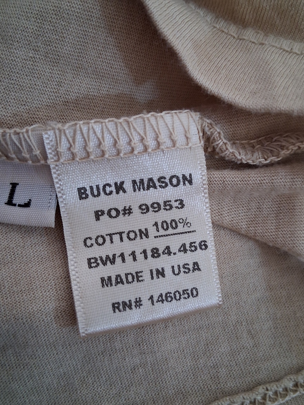 Buck Mason Women's Short-Sleeve Slub Knit Crewneck Tee in Beige - Picture 6 of 6